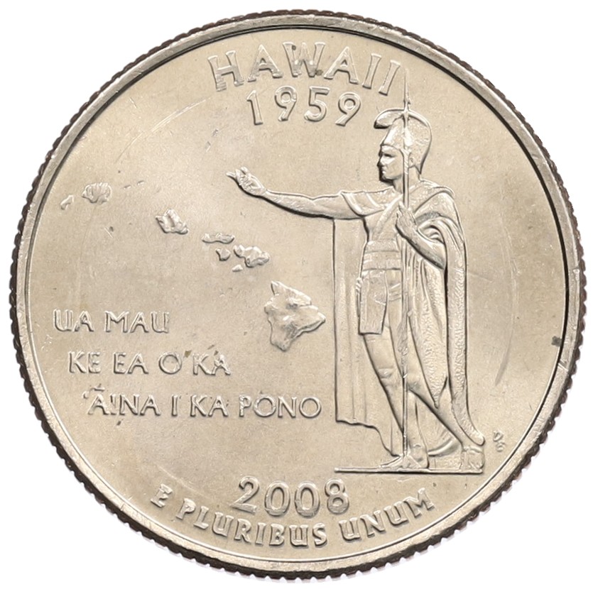 1/4 доллара (25 центов) 2008 года P США «Штаты и территории — Гавайи» — Фото №1