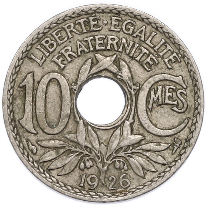 10 сантимов 1926 года Франция — Фото №1