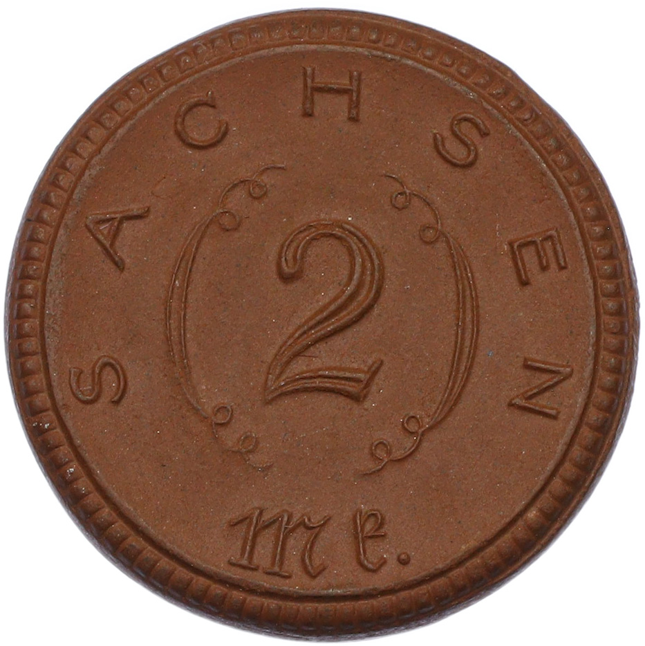 2 марки 1921 года Германия — Саксония (Нотгельд) — Фото №2