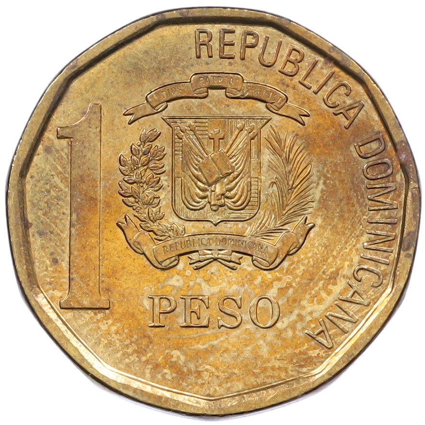 1 песо 2008 года Доминиканская республика — Фото №2