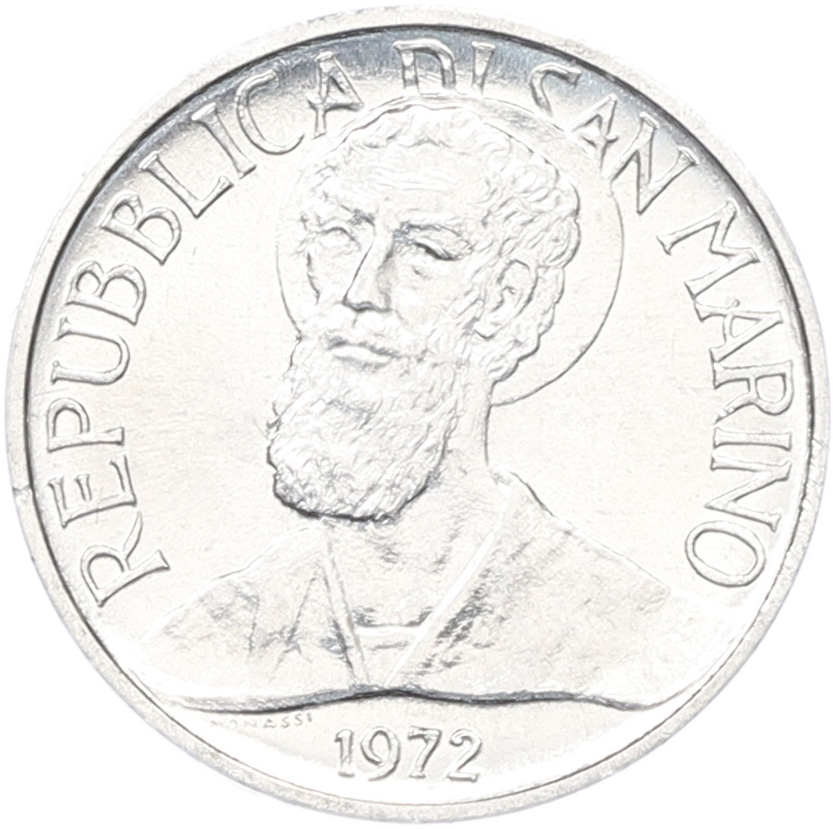 1 лира 1972 года Сан-Марино — Фото №1
