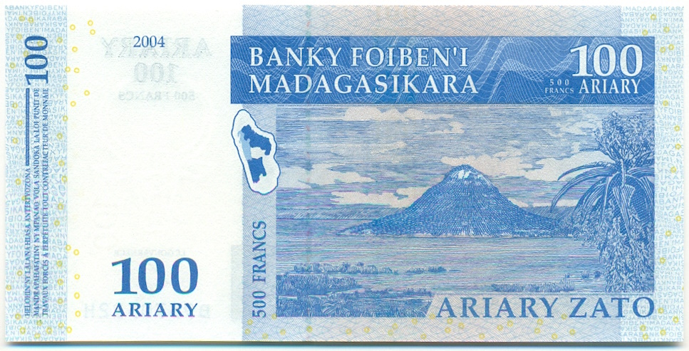 100 ариари (500 франков) 2004 года Мадагаскар — Фото №2