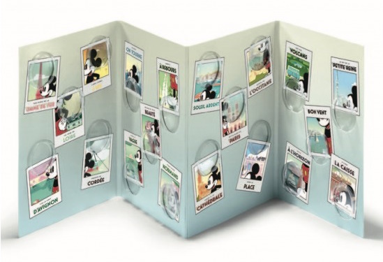 Бокс с планетным альбомом для хранения набора из 20 монет 10 евро 2010 года Франция «Микки Маус» — Фото №3