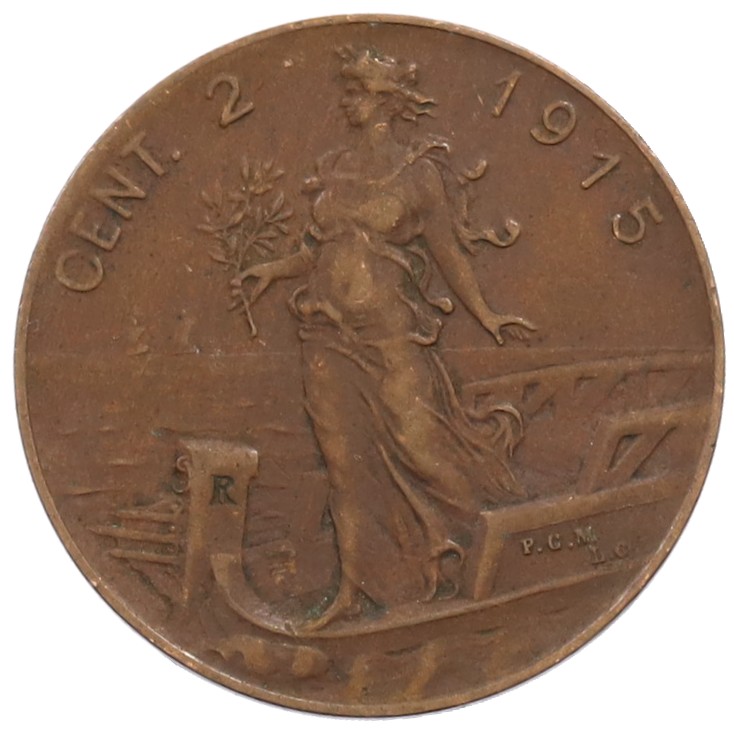 2 чентезимо 1915 года Италия — Фото №1