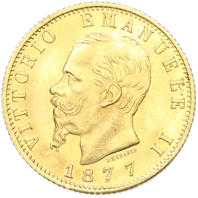 20 лир 1877 года R Италия — Фото №1
