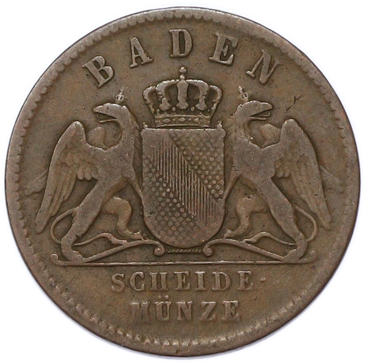 1 крейцер 1859 года Баден — Фото №2