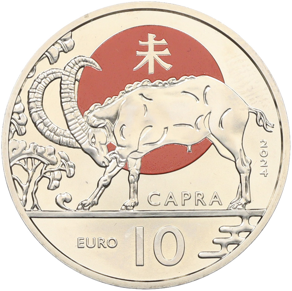 10 евро 2024 года Сан-Марино «Лунный календарь — Год козы» — Фото №1