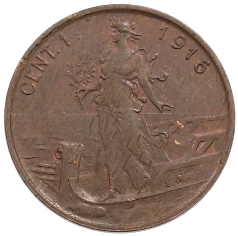 1 чентезимо 1916 года Италия — Фото №1
