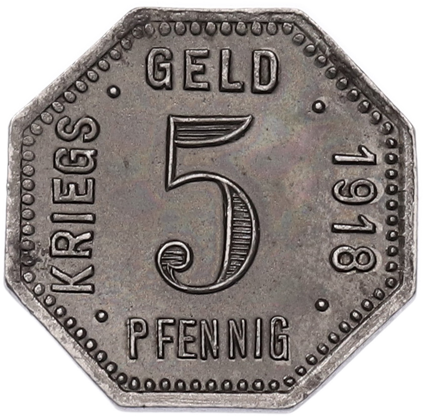 5 пфеннигов 1918 года Германия — город Менген (Нотгельд) — Фото №2