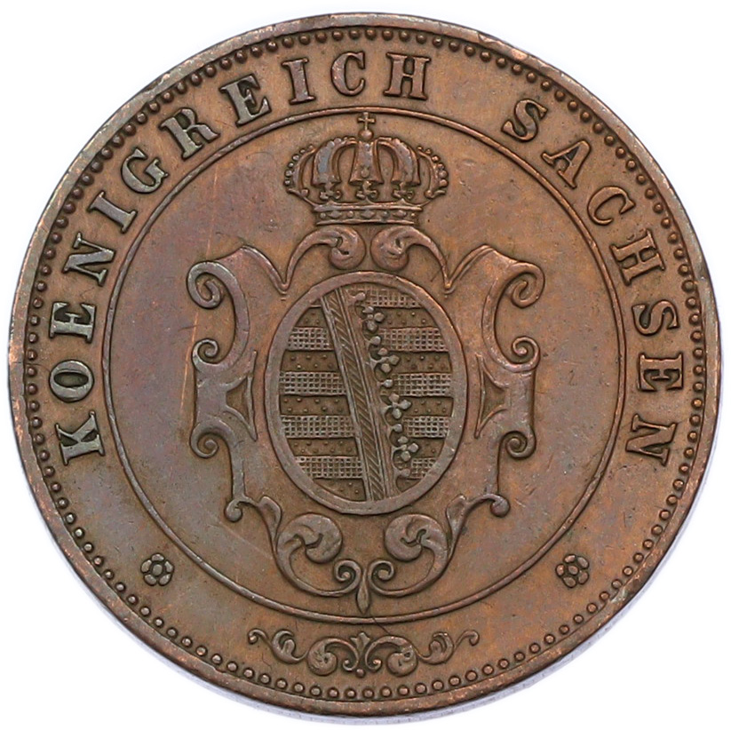 5 пфеннигов 1867 года Саксония — Фото №2