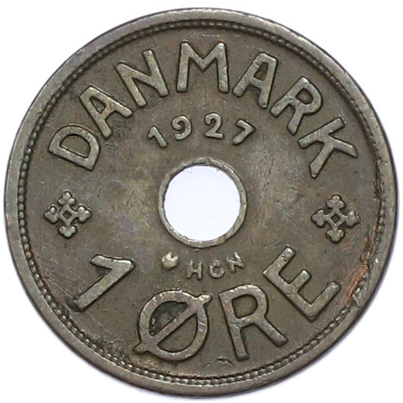 1 эре 1927 года Дания — Фото №1