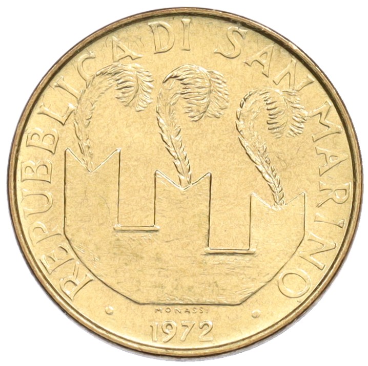 20 лир 1972 года Сан-Марино — Фото №2