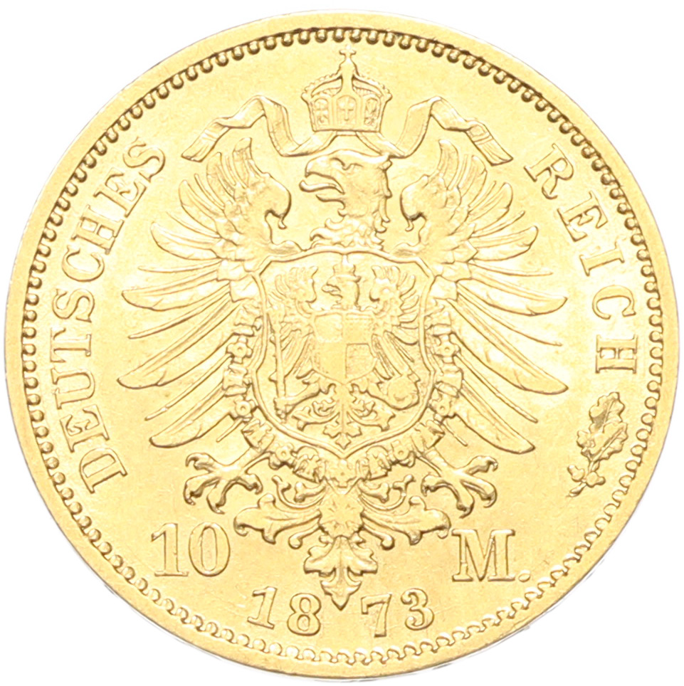 10 марок 1873 года A Германия (Пруссия) — Фото №2