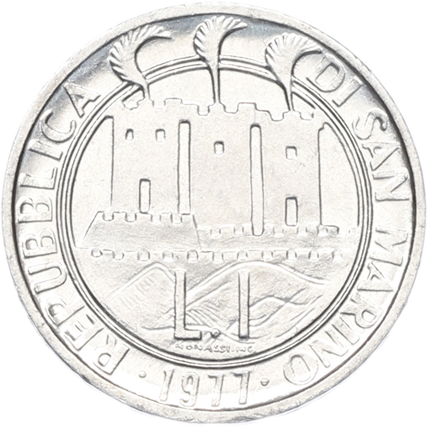 1 лира 1977 года Сан-марино «ФАО» — Фото №2