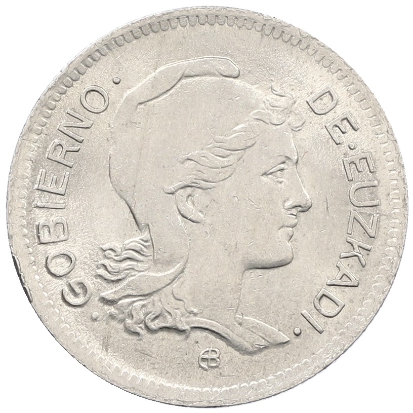 1 песета 1937 года Испания — Эускади (Страна Басков) — Фото №2