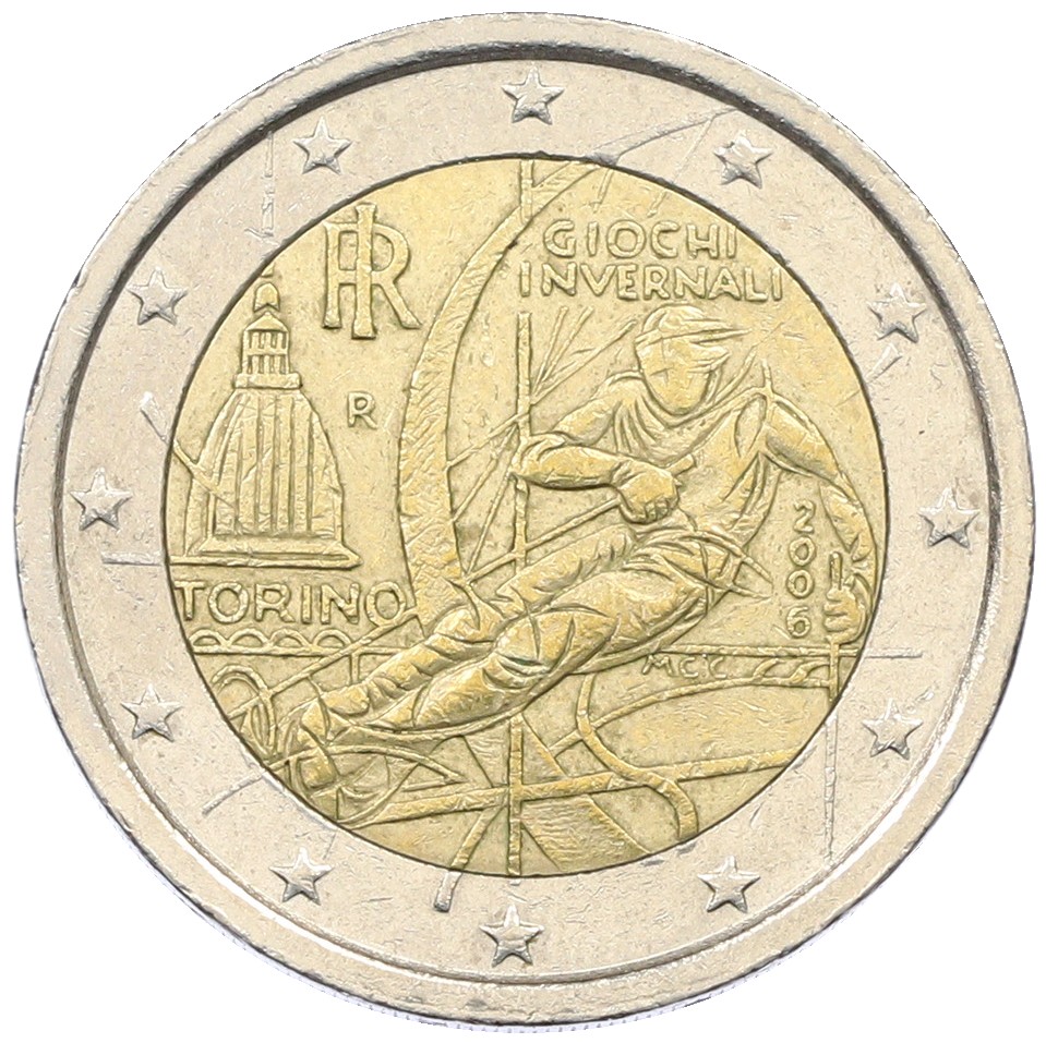 2 евро 2006 года Италия «XX зимние Олимпийские Игры 2006 в Турине» — Фото №1