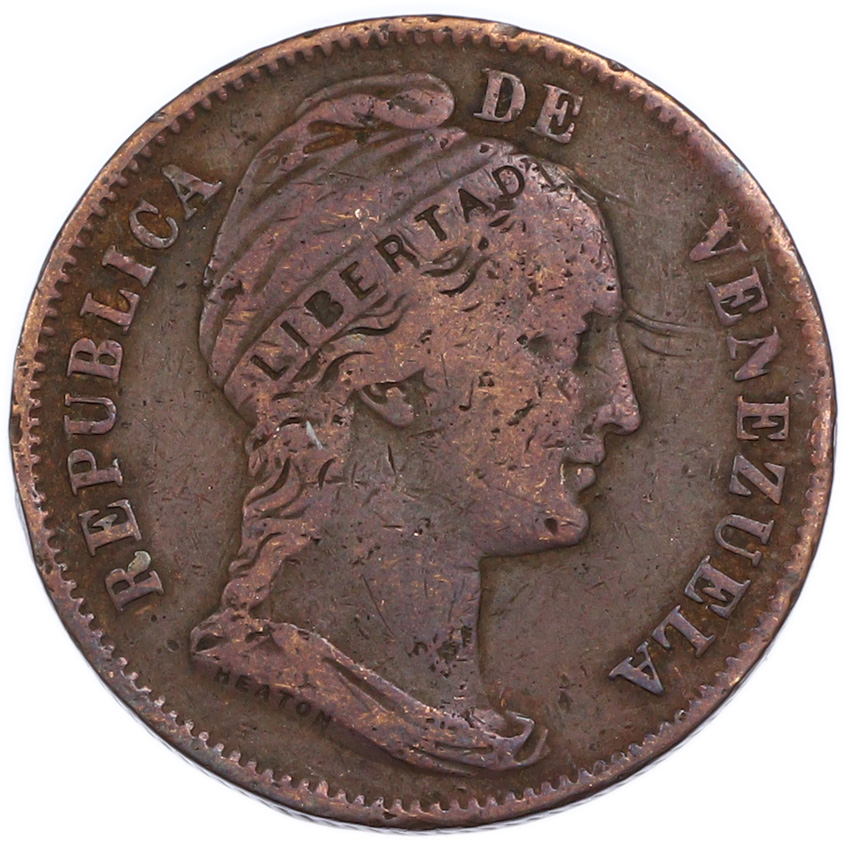 1 сентаво 1858 года Венесуэла — Фото №2