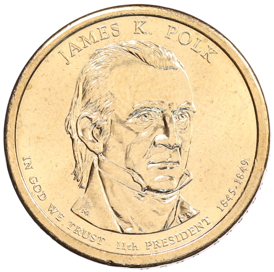 1 доллар 2009 года Р США «11-й президент США Джеймс Полк» — Фото №1