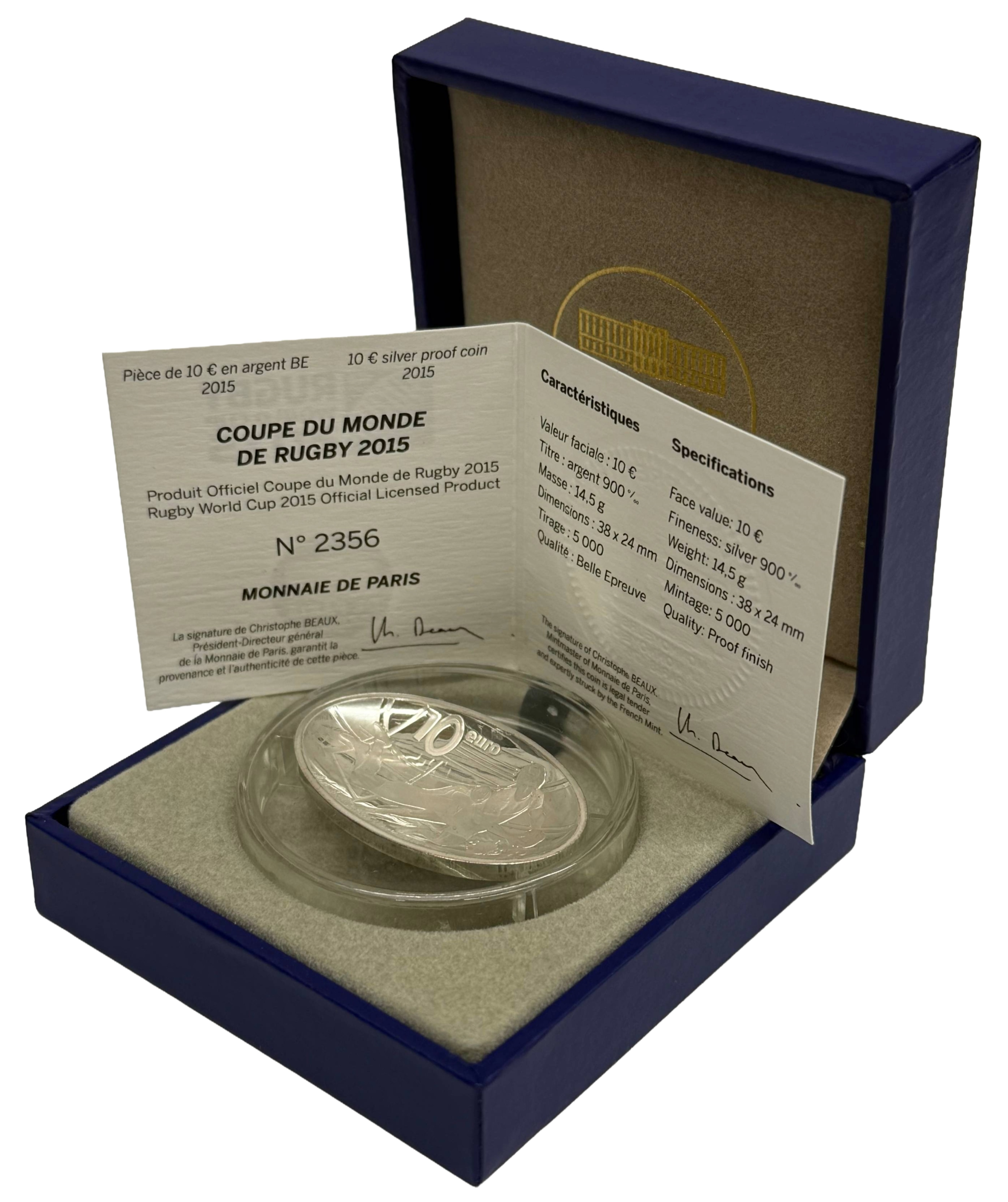 10 евро 2015 года Франция «Чемпионат мира по регби 2015 года» — Фото №3