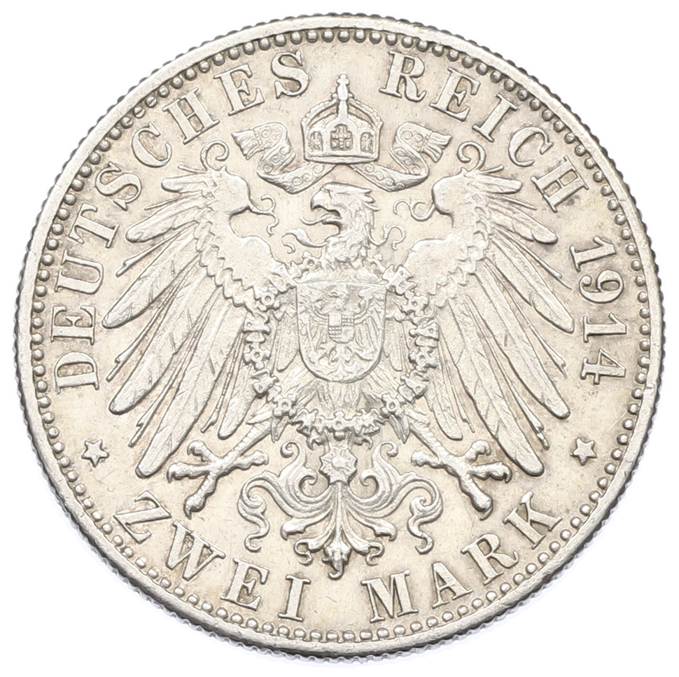 2 марки 1914 года Германия (Вюртемберг) — Фото №2
