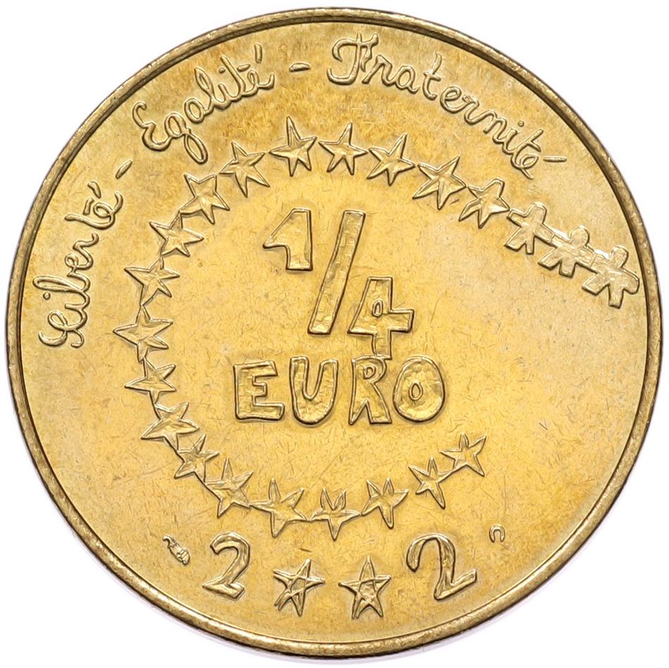 1/4 евро 2002 года Франция «Детский дизайн» — Фото №2