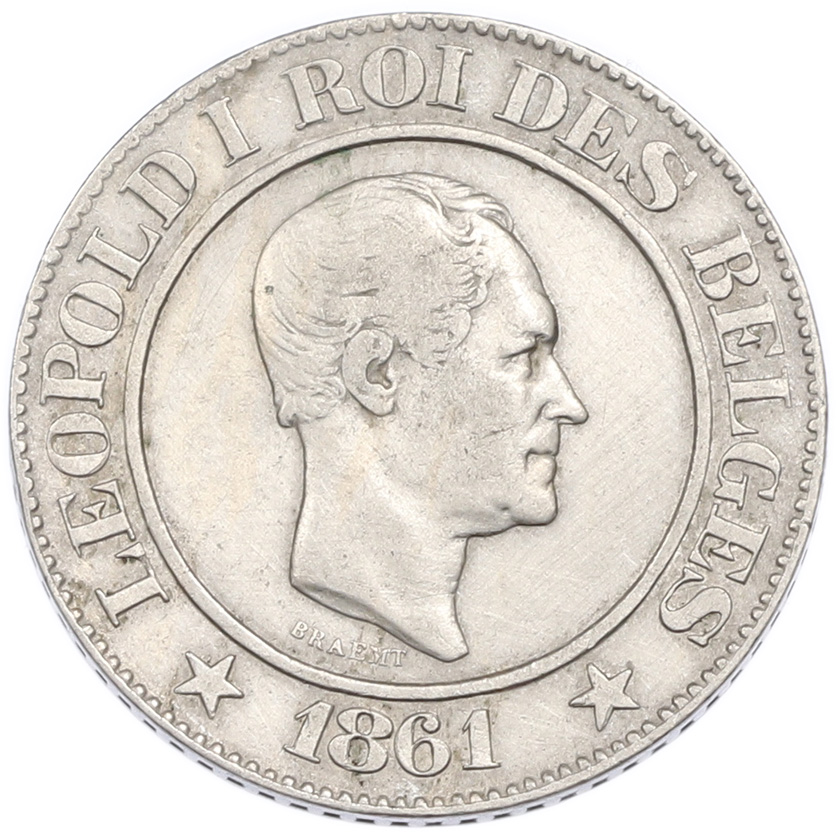 20 сантимов 1861 года Бельгия — Фото №1