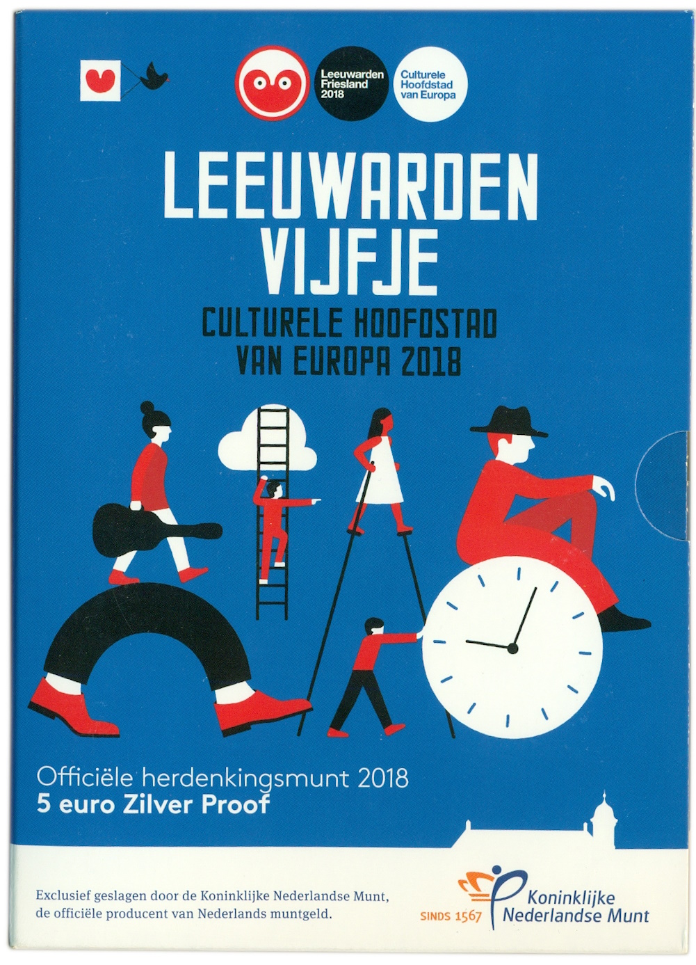 5 евро 2018 года Нидерланды «Леуварден – культурная столица Европы» (в буклете) — Фото №3