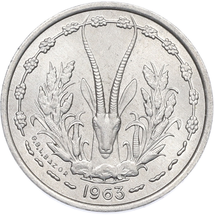 1 франк 1963 года Западно-Африканский валютный союз — Фото №1