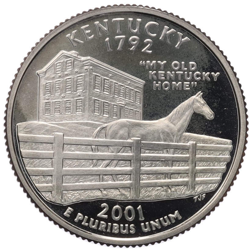 1/4 доллара (25 центов) 2001 года S США «Штаты и территории — Кентукки» — Фото №1