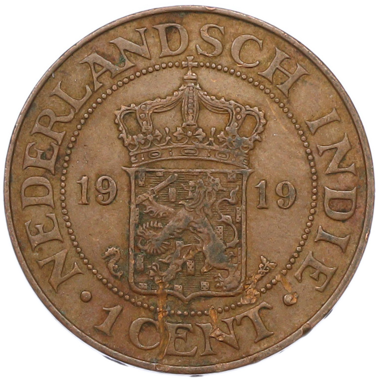 1 цент 1919 года Голландская Ост-Индия — Фото №1