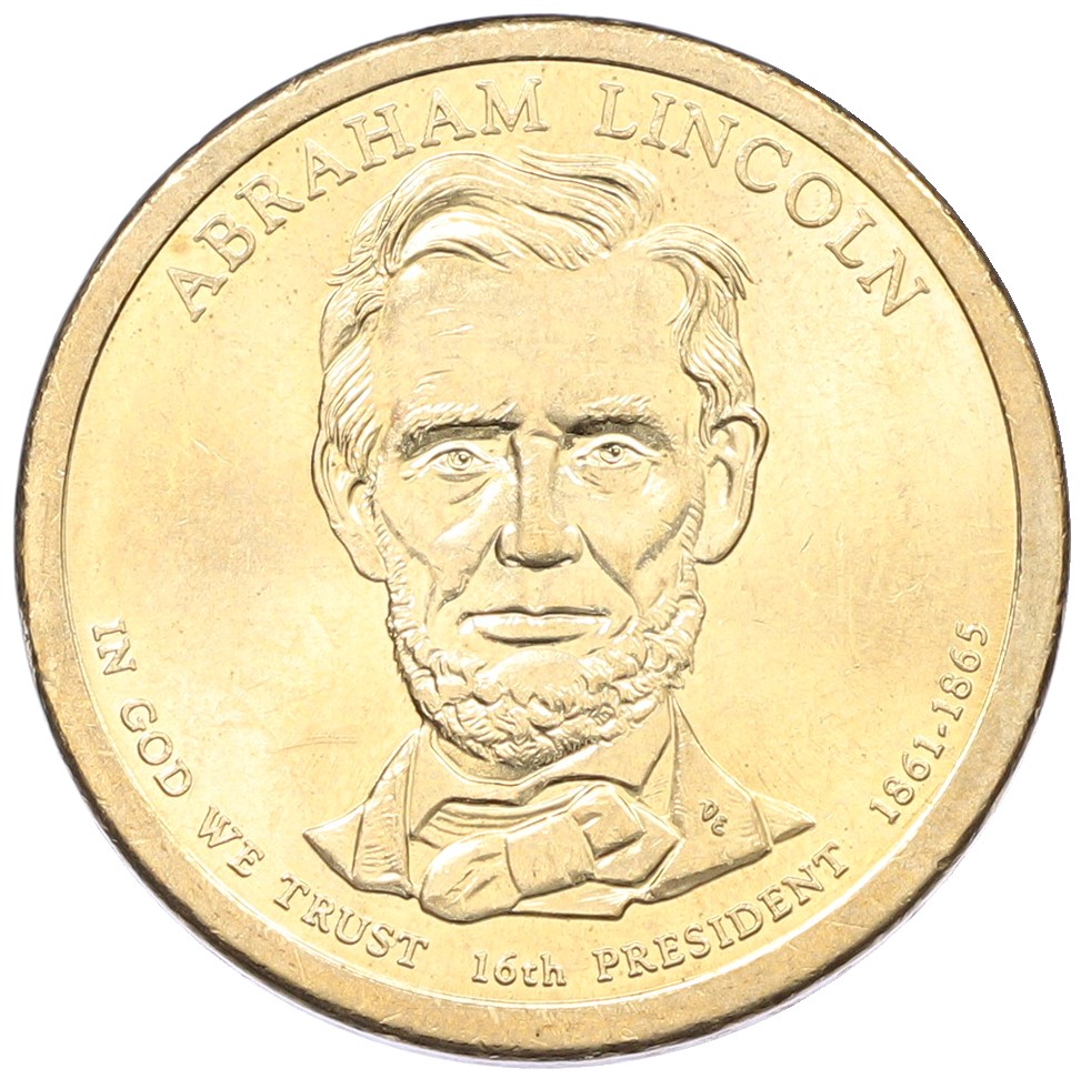 1 доллар 2010 года (P) США «16-й президент США Авраам Линкольн» — Фото №1