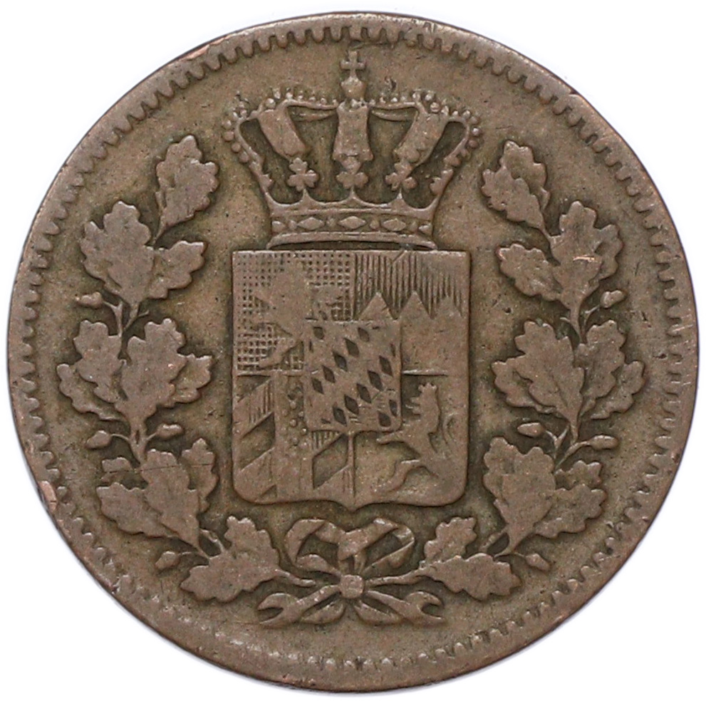 2 пфеннига 1864 года Бавария — Фото №2