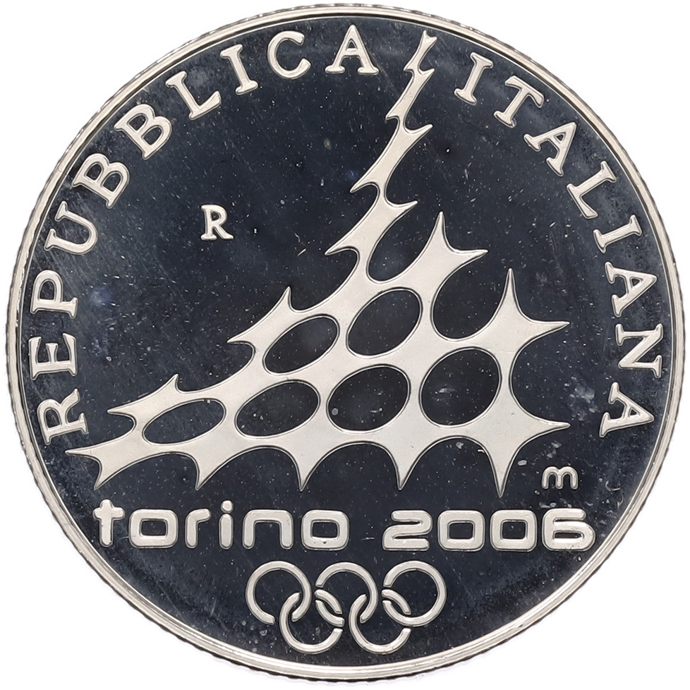 5 евро 2005 года Италия «XX зимние Олимпийские игры, Турин 2006 — Прыжки на лыжах с трамплина» — Фото №2