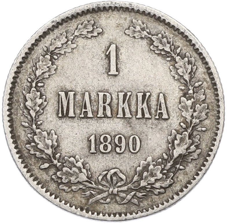 1 марка 1890 года Русская Финляндия — Фото №1