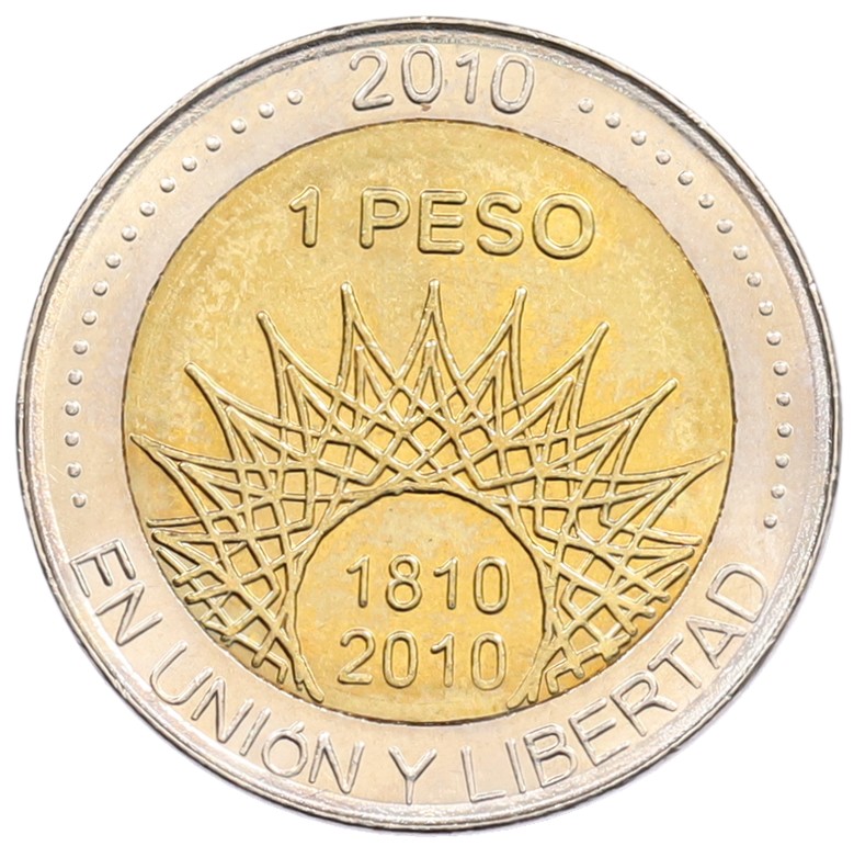 1 песо 2010 года Аргентина «200 лет Аргентине — парк Эль-Палмар» — Фото №2