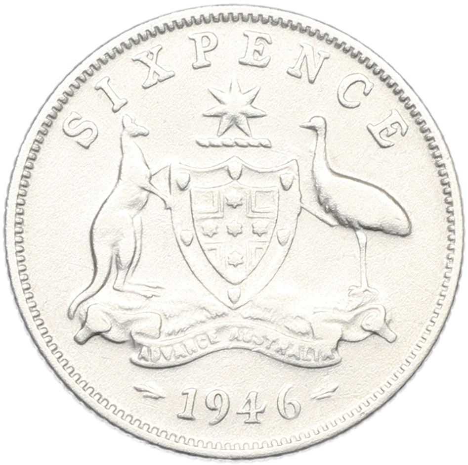 6 пенсов 1946 года Австралия — Фото №1
