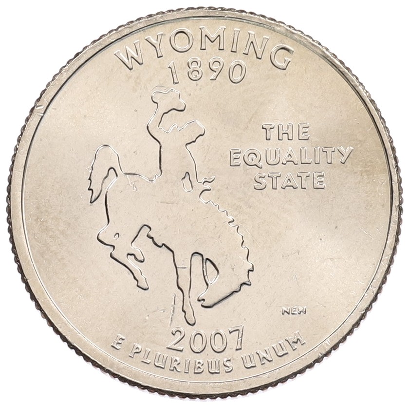 1/4 доллара (25 центов) 2007 года P США «Штаты и территории — Вайоминг» — Фото №1