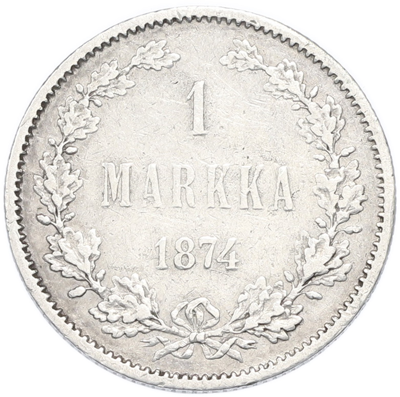 1 марка 1874 года Русская Финляндия — Фото №1