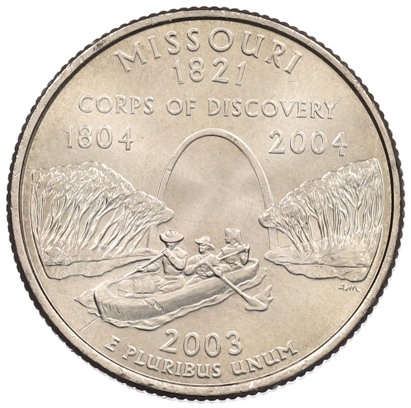 1/4 доллара (25 центов) 2003 года P США «Штаты и территории — Миссури» — Фото №1