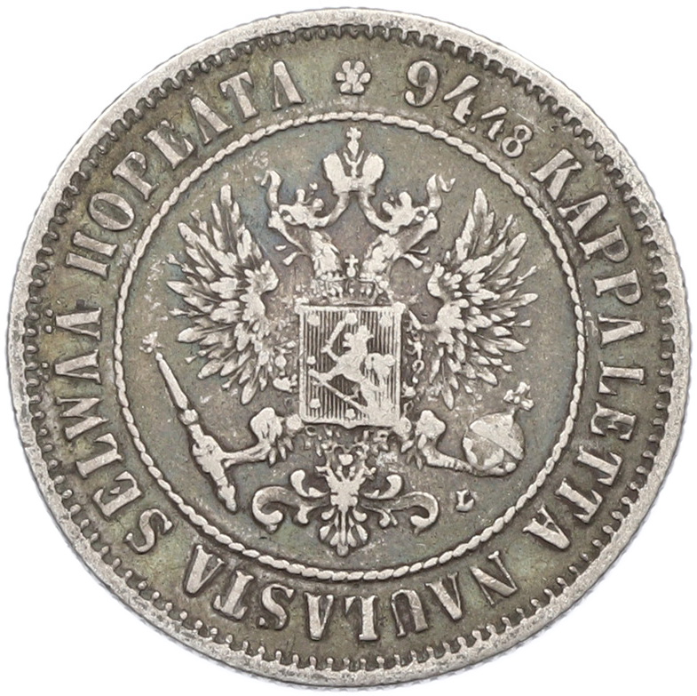 1 марка 1892 года Русская Финляндия — Фото №2