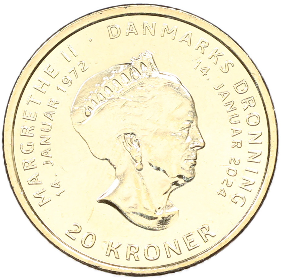 20 крон 2024 года Дания «Отречение королевы Маргрете II от престола» — Фото №1