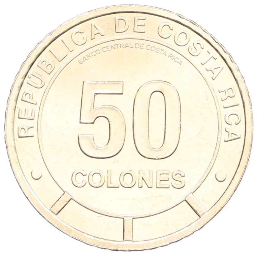 50 колонов 2023 года Коста-Рика «Фауна экосистемы — Коралловый риф (Морская черепаха Хоксбилл)» — Фото №2