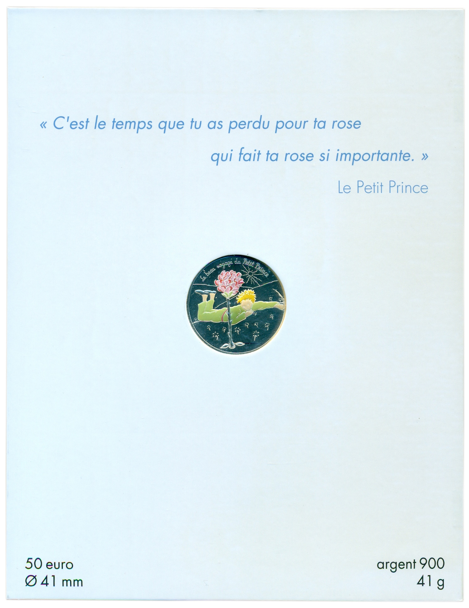 50 евро 2016 года Франция «Маленький принц — Цветок» — Фото №3