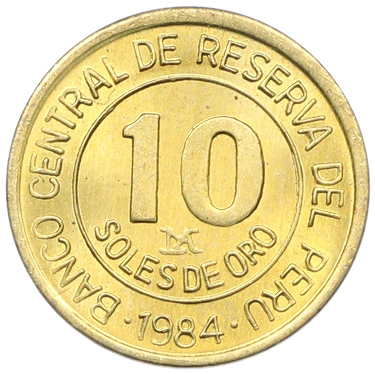 10 солей 1984 года Перу «150 лет со дня рождения адмирала Грау» — Фото №1