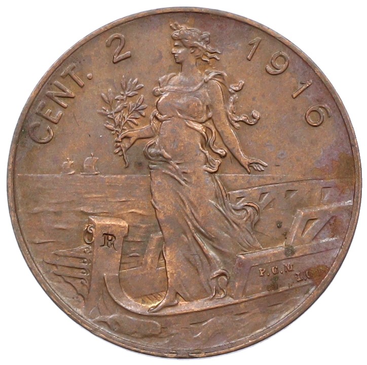2 чентезимо 1916 года Италия — Фото №1
