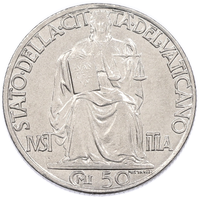 50 чентезимо 1942 года Ватикан — Фото №1
