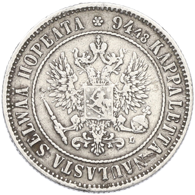 1 марка 1892 года Русская Финляндия — Фото №2