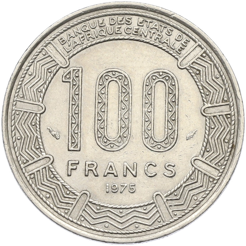 100 франков 1975 года Республика Конго — Фото №2