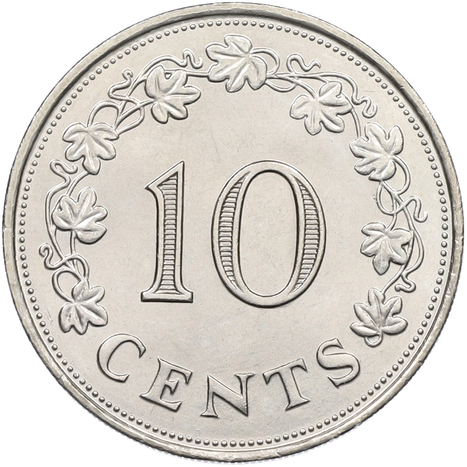 10 центов 1972 года Мальта — Фото №2