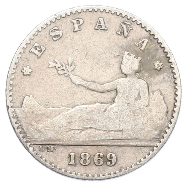 50 сентимо 1869 года Испания — Фото №1